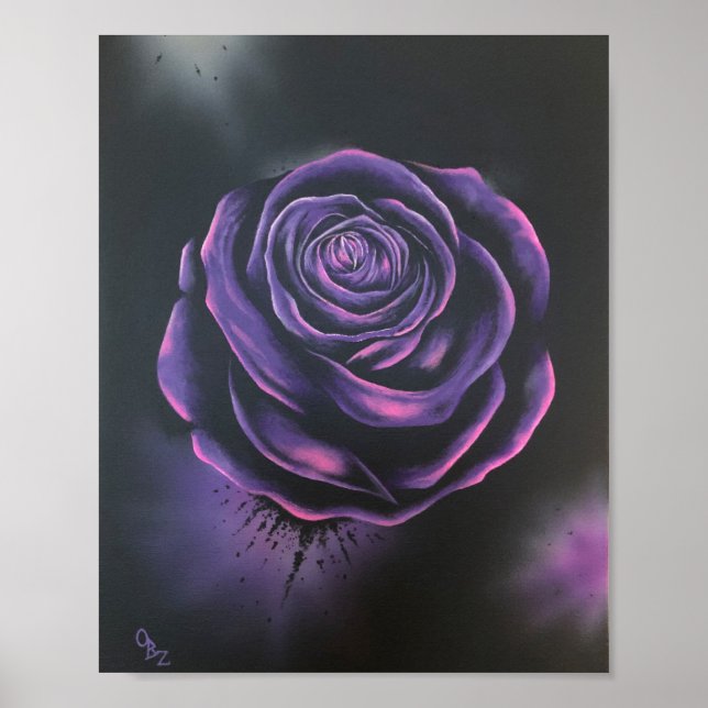 Impresión de Poster de arte "Rosa púrpura" (Frente)