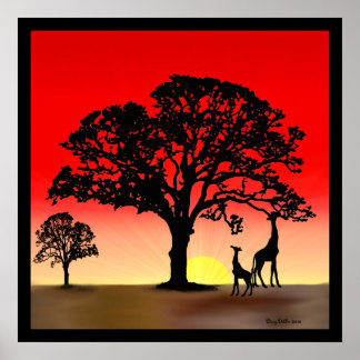 Impresión de Poster de atardecer africano