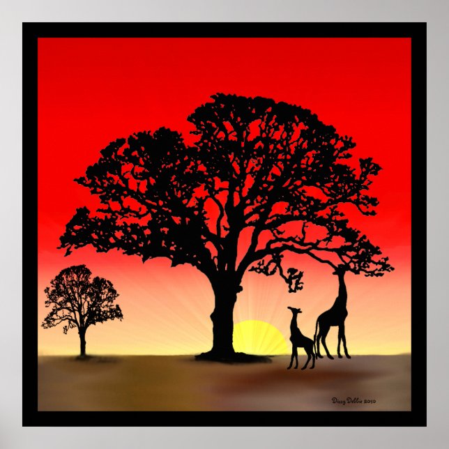 Impresión de Poster de atardecer africano (Frente)