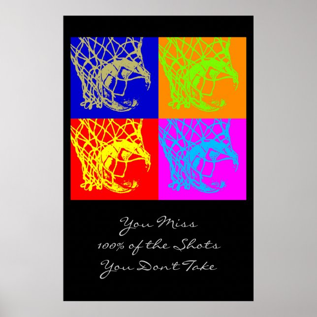 Impresión de Poster de baloncesto con citas motiva (Frente)