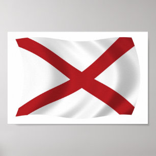 Impresión de Poster de bandera de Alabama