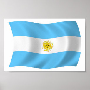 Impresión de Poster de bandera de Argentina