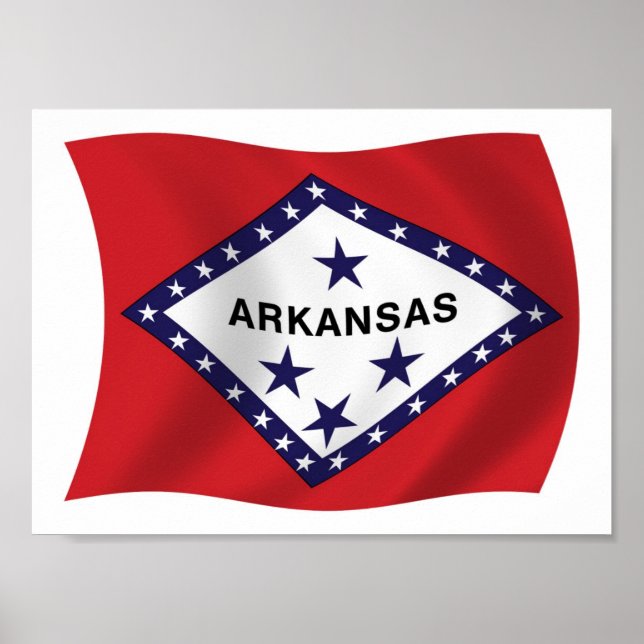 Impresión de Poster de bandera de Arkansas (Frente)