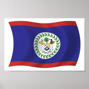 Impresión de Poster de bandera de Belice