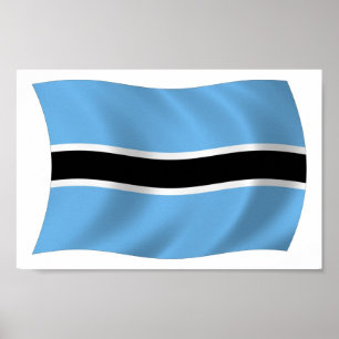 Impresión de Poster de bandera de Botswana