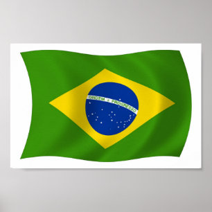 Impresión de Poster de bandera de Brasil