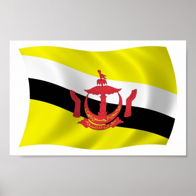Impresión de Poster de bandera de Brunei (Frente)