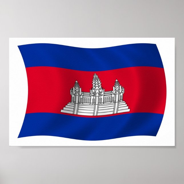 Impresión de Poster de bandera de Camboya (Frente)