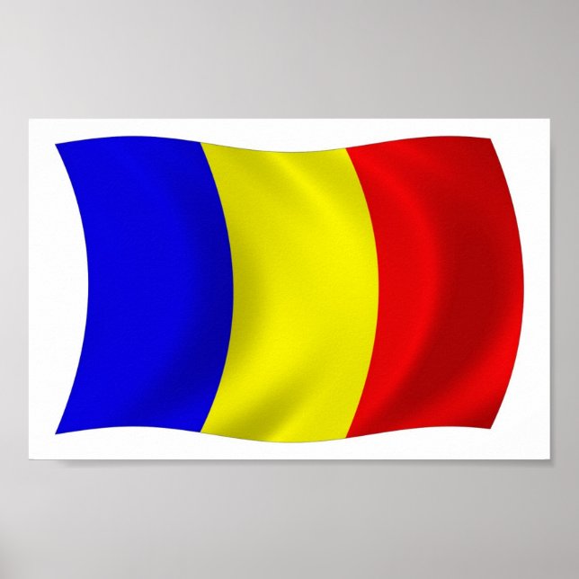 Impresión de Poster de bandera de Chad (Frente)