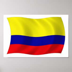Impresión de Poster de bandera de Colombia