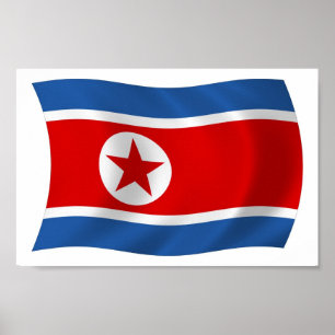 Impresión de Poster de bandera de Corea del Norte
