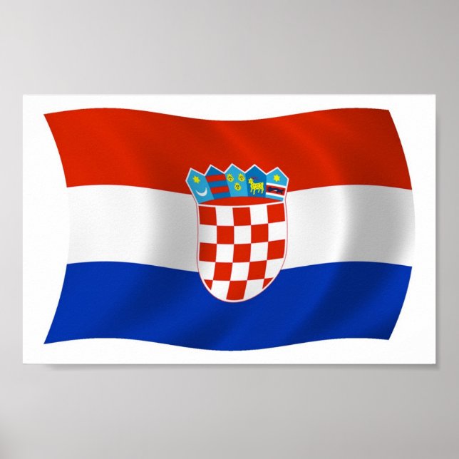 Impresión de Poster de bandera de Croacia (Frente)