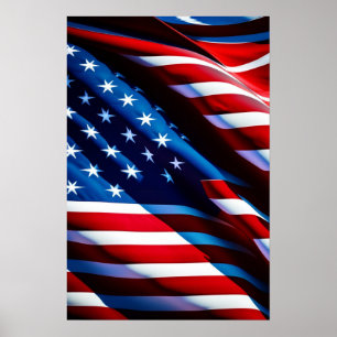 Impresión de Poster de bandera de Estados Unidos P