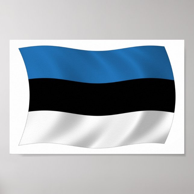 Impresión de Poster de bandera de Estonia (Frente)