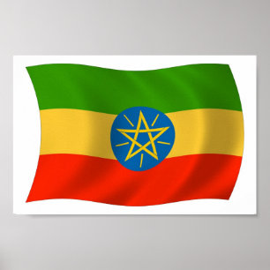 Impresión de Poster de bandera de Etiopía