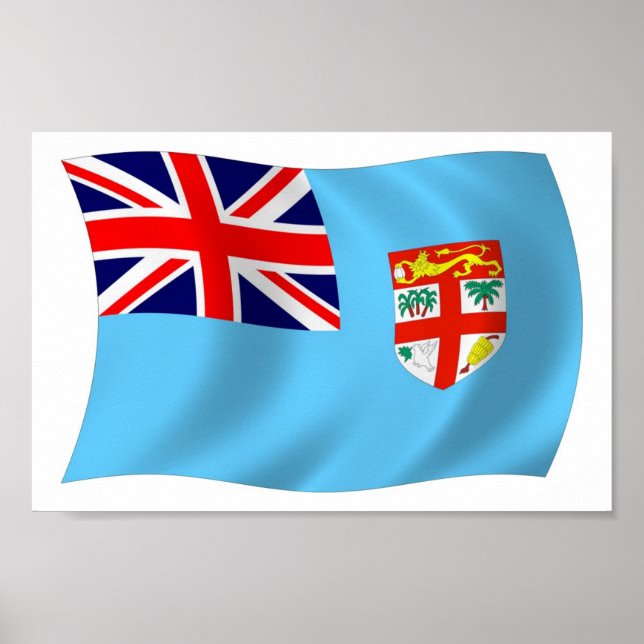 Impresión de Poster de bandera de Fiji (Frente)