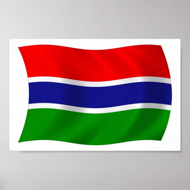 Impresión de Poster de bandera de Gambia (Frente)