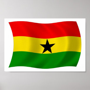 Impresión de Poster de bandera de Ghana