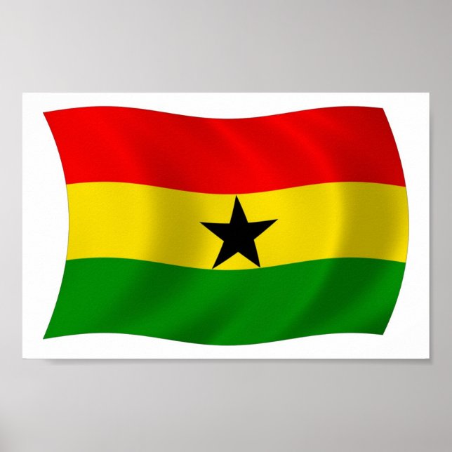 Impresión de Poster de bandera de Ghana (Frente)