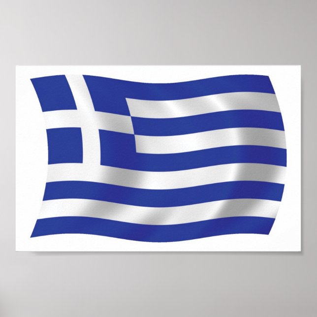 Impresión de Poster de bandera de Grecia (Frente)