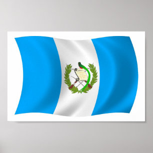 Impresión de Poster de bandera de Guatemala
