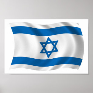 Impresión de Poster de bandera de Israel