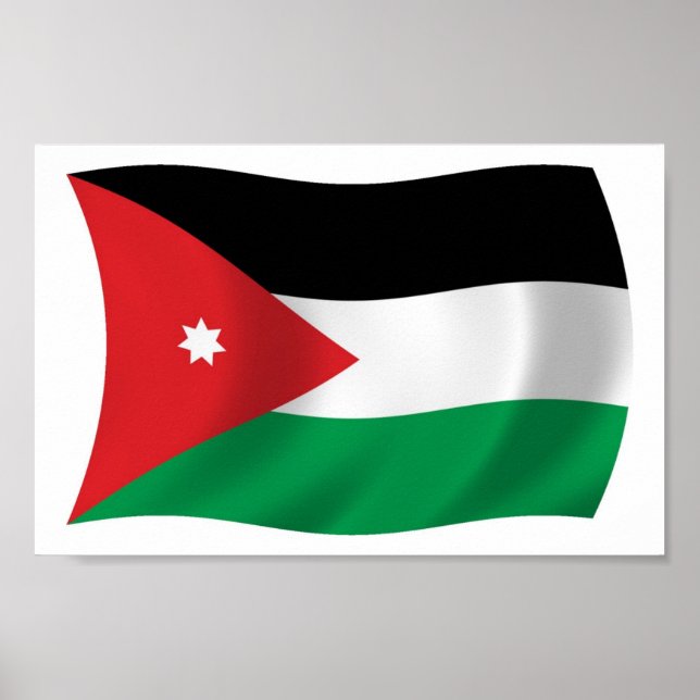 Impresión de Poster de bandera de Jordania (Frente)