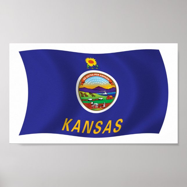 Impresión de Poster de Bandera de Kansas (Frente)