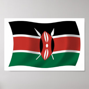 Impresión de Poster de bandera de Kenia