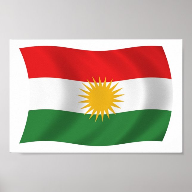 Impresión de Poster de bandera de Kurdistán (Frente)