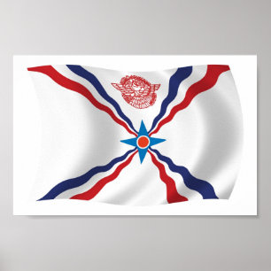 Impresión de Poster de bandera de la nación asiria