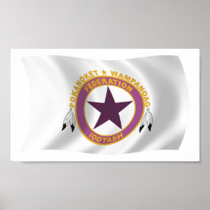 Impresión de Poster de bandera de la tribu Wampano