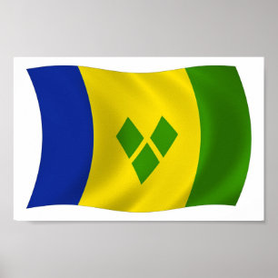 Impresión de Poster de bandera de las Granadinas d