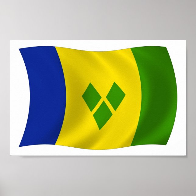 Impresión de Poster de bandera de las Granadinas d (Frente)