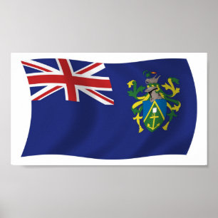Impresión de Poster de bandera de las Islas Pitcai
