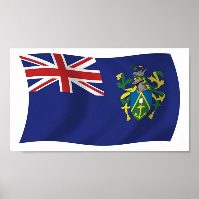 Impresión de Poster de bandera de las Islas Pitcai (Frente)