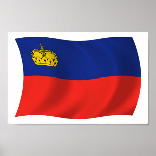 Impresión de Poster de bandera de Liechtenstein