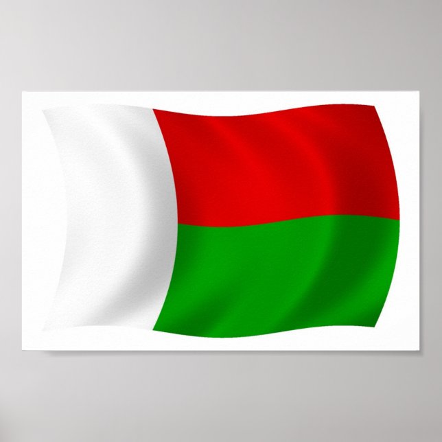 Impresión de Poster de bandera de Madagascar (Frente)