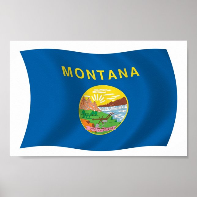 Impresión de Poster de bandera de Montana (Frente)