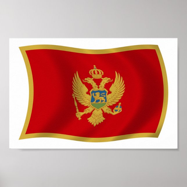 Impresión de Poster de bandera de Montenegro (Frente)