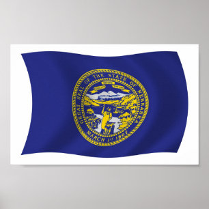Impresión de Poster de bandera de Nebraska