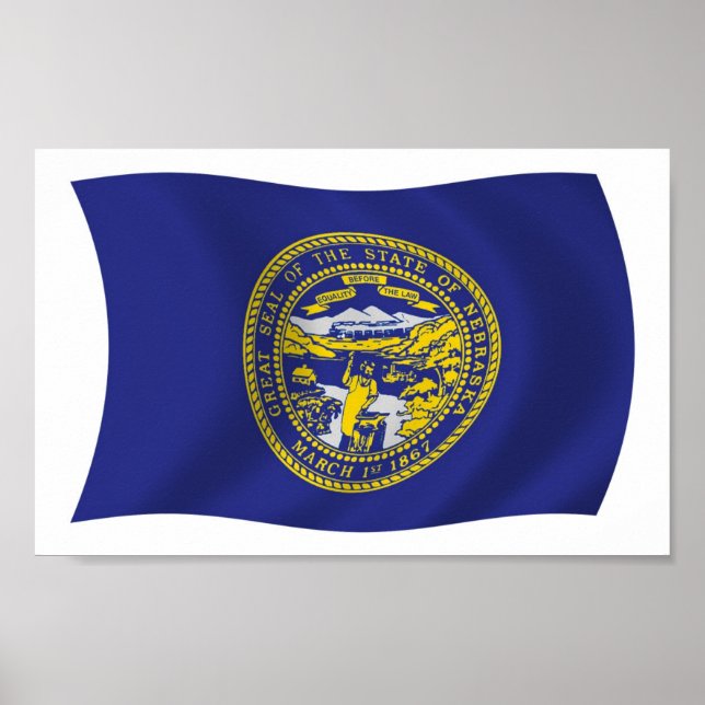 Impresión de Poster de bandera de Nebraska (Frente)