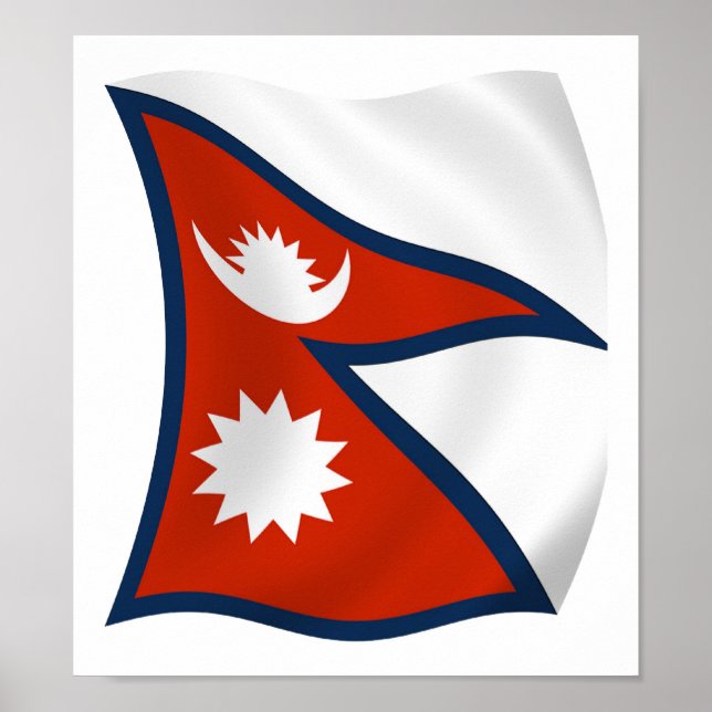 Impresión de Poster de bandera de Nepal (Frente)