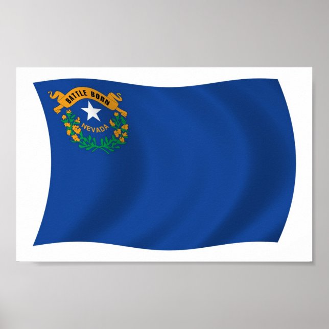 Impresión de Poster de bandera de Nevada (Frente)