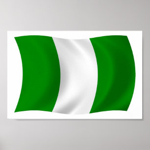 Impresión de Poster de bandera de Nigeria
