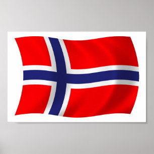 Impresión de Poster de bandera de Noruega