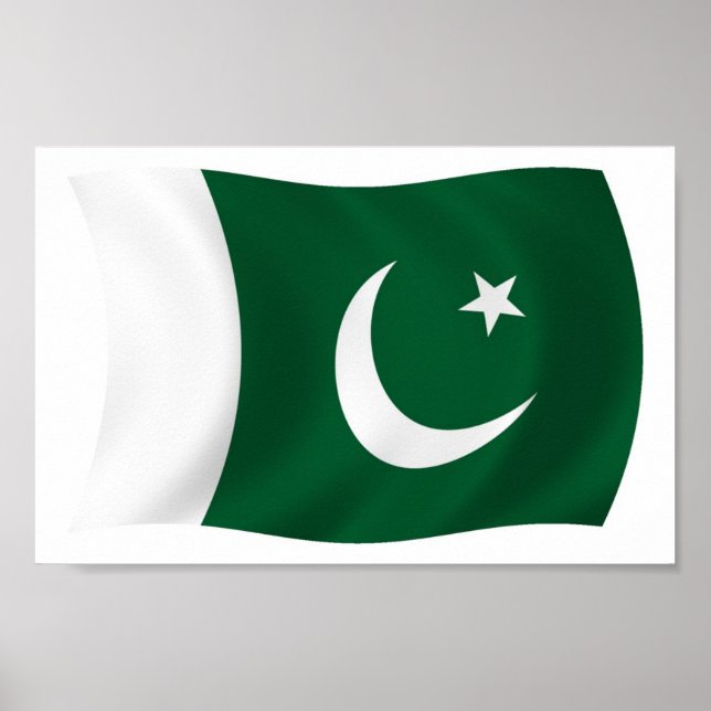 Impresión de Poster de bandera de Pakistán (Frente)