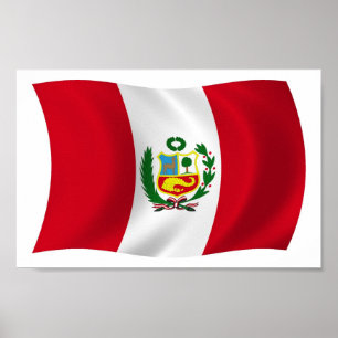 Impresión de Poster de bandera de Perú