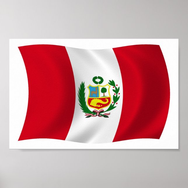Impresión de Poster de bandera de Perú (Frente)