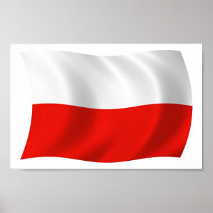 Impresión de Poster de bandera de Polonia